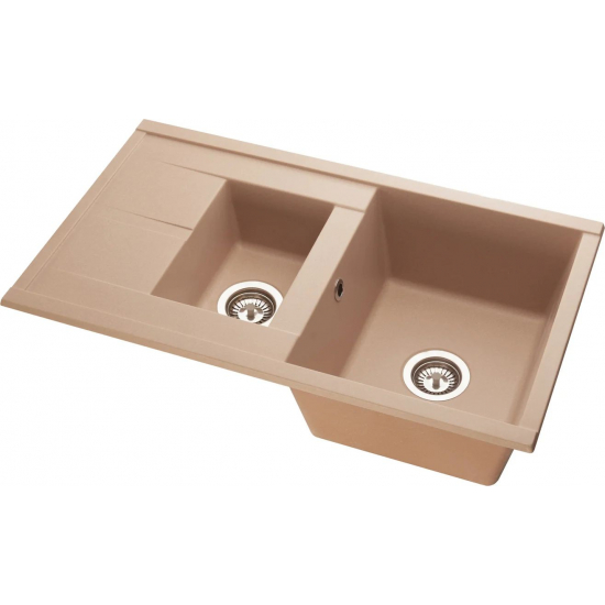 Мойка для кухни АКВАТОН Делия 87 двухчашевая 870х510 мм, латте