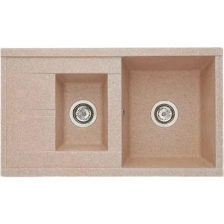Мойка для кухни АКВАТОН Делия 87 двухчашевая 870х510 мм, песочный