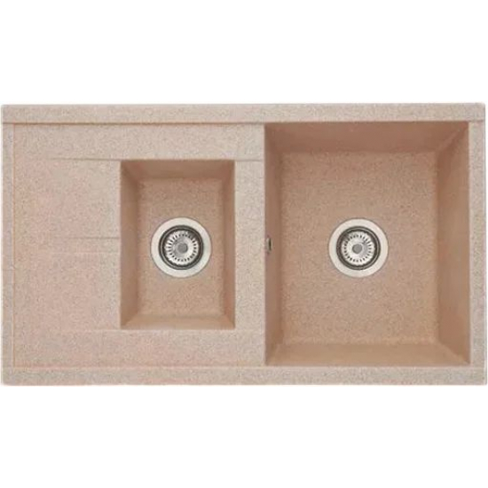 Мойка для кухни АКВАТОН Делия 87 двухчашевая 870х510 мм, песочный