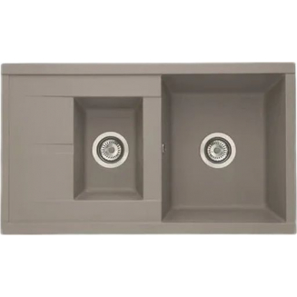 Мойка для кухни АКВАТОН Делия 87 двухчашевая 870х510 мм, серый шёлк