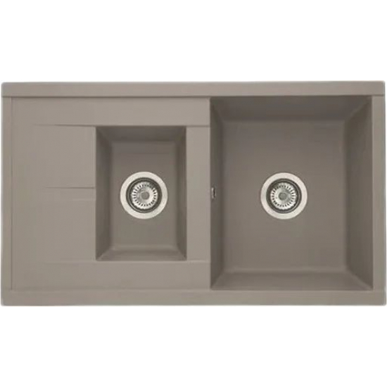 Мойка для кухни АКВАТОН Делия 87 двухчашевая 870х510 мм, серый шёлк