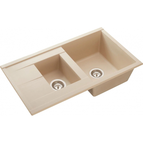 Мойка для кухни АКВАТОН Делия 87 двухчашевая 870х510 мм, шампань