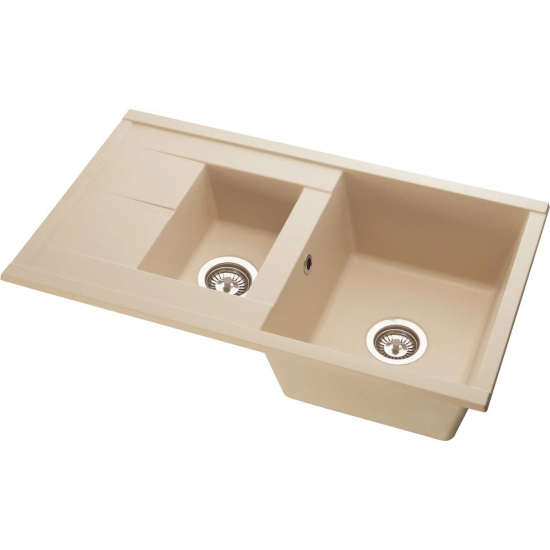 Мойка для кухни АКВАТОН Делия 87 двухчашевая 870х510 мм, шампань