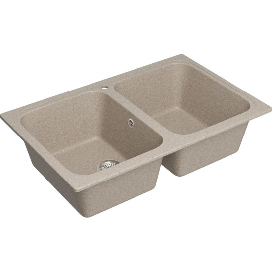 Мойка для кухни DOMACI Болонья М-20 2 чаши 780х500 мм, песочный