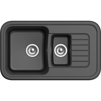 Мойка для кухни EWIGSTEIN Antik 60 KF 1,5 чаши+крыло 860х510мм кварцевая, антрацит