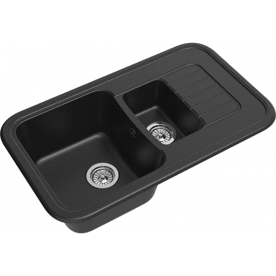 Мойка для кухни EWIGSTEIN Antik 60 KF 1,5 чаши+крыло 860х510мм кварцевая, антрацит