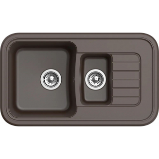 Мойка для кухни EWIGSTEIN Antik 60 KF 1,5 чаши+крыло 860х510мм кварцевая, шоколад