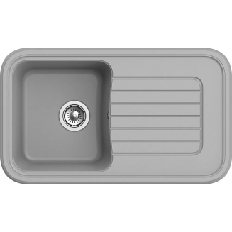 Мойка для кухни EWIGSTEIN Antik 60F 1 чаша+крыло 850х505мм кварцевая, серый металлик
