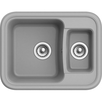 Мойка для кухни EWIGSTEIN Antik 60К 1,5 чаши 660х505 мм кварцевая, серый металлик