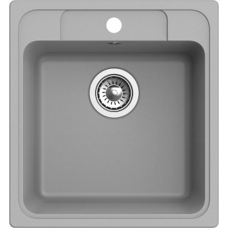 Мойка для кухни EWIGSTEIN Elegant 50 470х510 чаша кварцевая, серый металлик