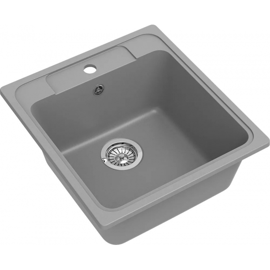 Мойка для кухни EWIGSTEIN Elegant 50 470х510 чаша кварцевая, серый металлик