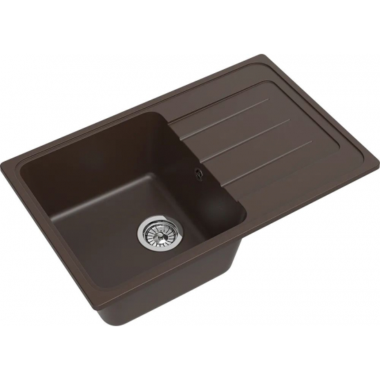 Мойка для кухни EWIGSTEIN Elegant 50F 755х475 чаша+крыло кварцевая, шоколад