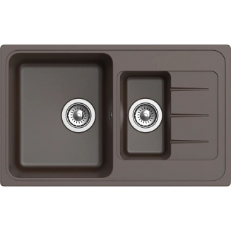Мойка для кухни EWIGSTEIN Elegant 60KF 773х475 1.5 чаши+крыло кварцевая, шоколад