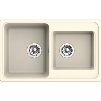 Мойка для кухни EWIGSTEIN Elegant 80D 775х480 2 чаши кварцевая, крем
