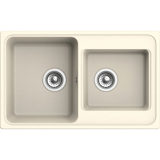 Мойка для кухни EWIGSTEIN Elegant 80D 775х480 2 чаши кварцевая, крем