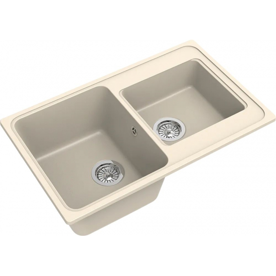 Мойка для кухни EWIGSTEIN Elegant 80D 775х480 2 чаши кварцевая, крем