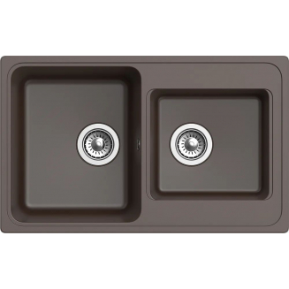 Мойка для кухни EWIGSTEIN Elegant 80D 775х480 2 чаши кварцевая, шоколад