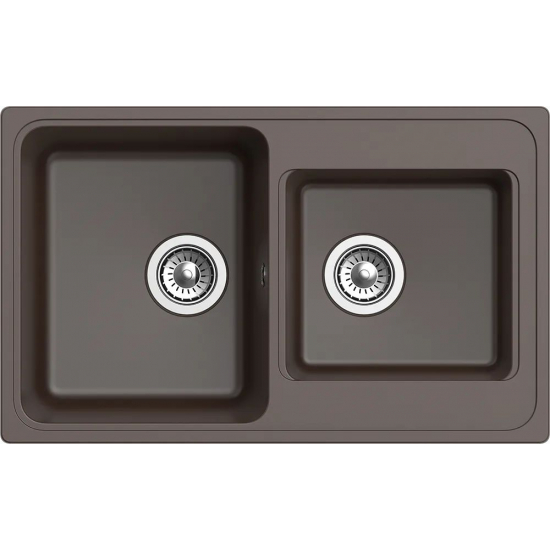 Мойка для кухни EWIGSTEIN Elegant 80D 775х480 2 чаши кварцевая, шоколад