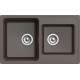 Мойка для кухни EWIGSTEIN Elegant 80D 775х480 2 чаши кварцевая, шоколад