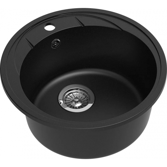 Мойка для кухни EWIGSTEIN Elegant R45 1 чаша D=480 кварцевая, чёрный