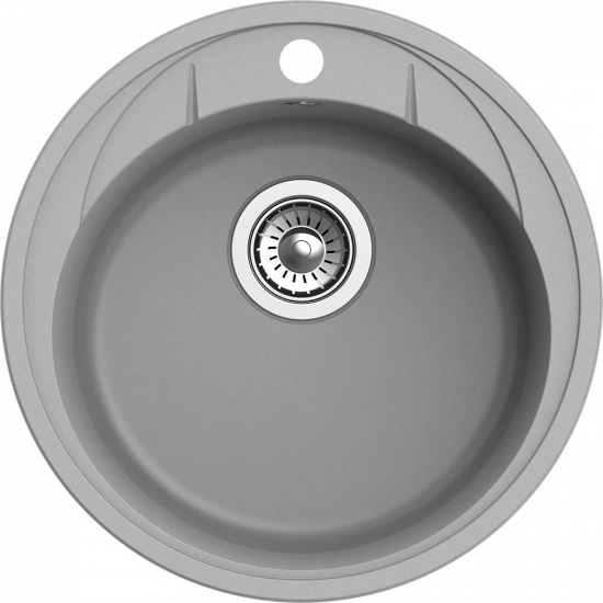 Мойка для кухни EWIGSTEIN Elegant R45 1 чаша D=480 кварцевая, серый металлик