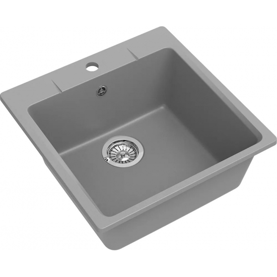 Мойка для кухни EWIGSTEIN Gerd 50 1 чаша 505х505мм кварцевая, серый металлик