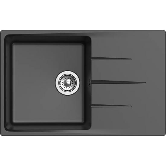 Мойка для кухни EWIGSTEIN Gerd 60F 1 чаша+крыло 769х487мм кварцевая, антрацит
