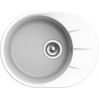 Мойка для кухни EWIGSTEIN Rund 45F 1 чаша+крыло 570х444мм кварцевая, иней