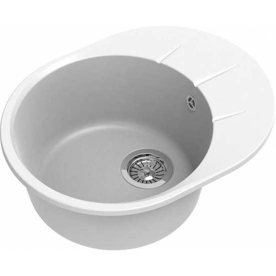 Мойка для кухни EWIGSTEIN Rund 45F 1 чаша+крыло 570х444мм кварцевая, иней
