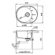 Мойка для кухни EWIGSTEIN Rund 45F 1 чаша+крыло 570х444мм кварцевая, иней