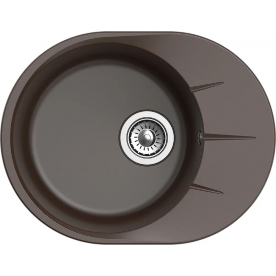 Мойка для кухни EWIGSTEIN Rund 45F 1 чаша+крыло 570х444мм кварцевая, шоколад