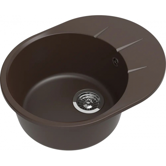 Мойка для кухни EWIGSTEIN Rund 45F 1 чаша+крыло 570х444мм кварцевая, шоколад