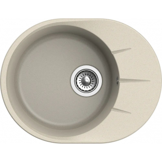 Мойка для кухни EWIGSTEIN Rund 45F 1 чаша+крыло 570х444мм кварцевая, тёмно-бежевый