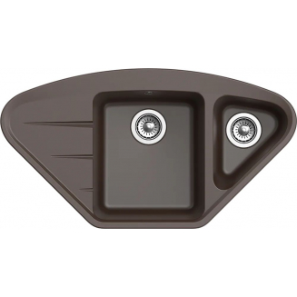 Мойка для кухни EWIGSTEIN Wink 80KF угловая 945х510 1,5 чаши+крыло кварцевая, шоколад