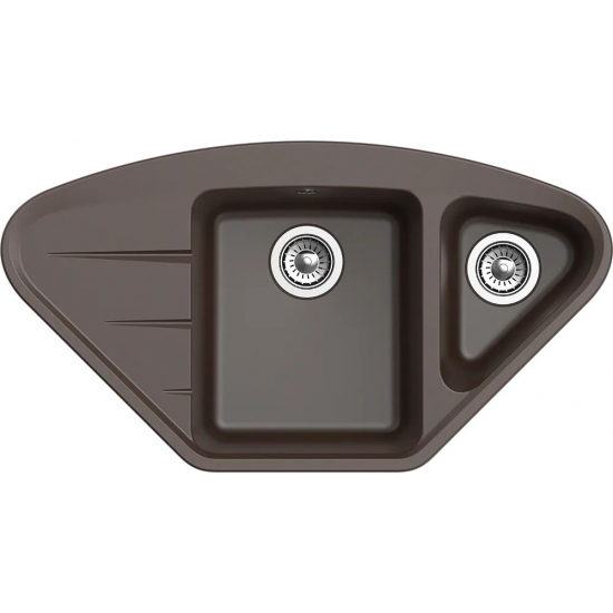 Мойка для кухни EWIGSTEIN Wink 80KF угловая 945х510 1,5 чаши+крыло кварцевая, шоколад