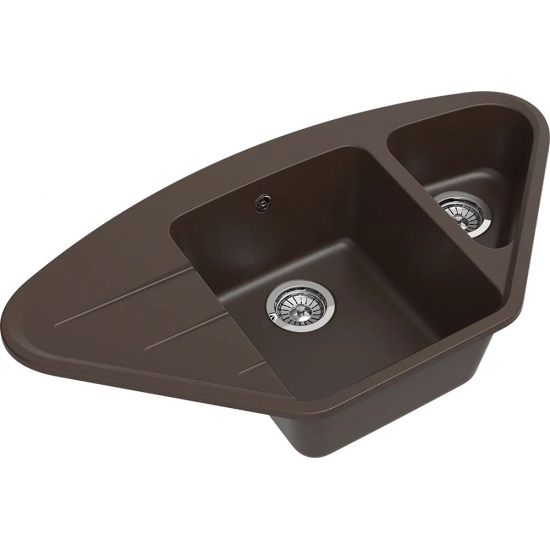 Мойка для кухни EWIGSTEIN Wink 80KF угловая 945х510 1,5 чаши+крыло кварцевая, шоколад