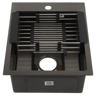 Мойка для кухни FABIA Profi 40503G 400х500x3 мм с корзиной, графит