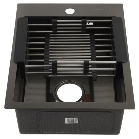 Мойка для кухни FABIA Profi 40503G 400х500x3 мм с корзиной, графит