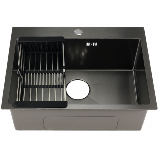 Мойка для кухни FABIA Profi 60503G 600х500x3 мм с корзиной, графит