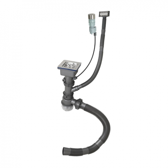 Мойка для кухни FRANK Profi 9502 600х500x1 мм, чёрное стекло, с коландером и клапан-автоматом