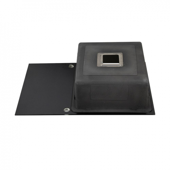 Мойка для кухни FRANK Profi 9503 780х500x1 мм, чёрное стекло, с коландером и клапан-автоматом