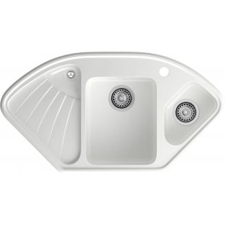 Мойка для кухни GRANFEST C-1040E 1,5 чаши, угловая 1040х560 мм, иней