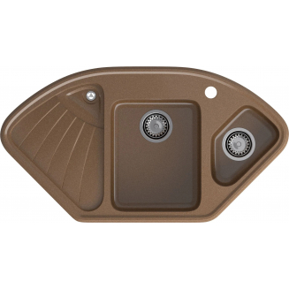 Мойка для кухни GRANFEST C-1040E 1,5 чаши, угловая 1040х560 мм, терракот