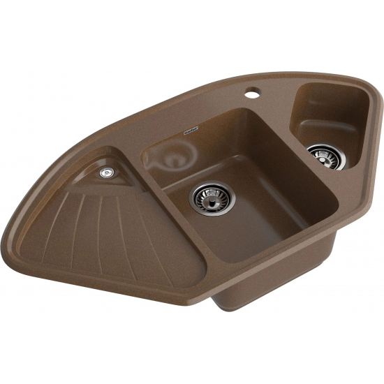 Мойка для кухни GRANFEST C-1040E 1,5 чаши, угловая 1040х560 мм, терракот