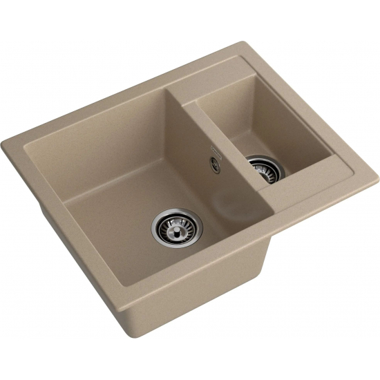 Мойка для кухни GRANFEST Quadro 610K 1.5 чаши 610х500 мм, песочный
