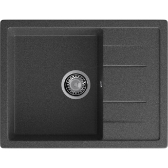 Мойка для кухни GRANFEST Quadro 650L чаша+крыло 650х500 мм, графит