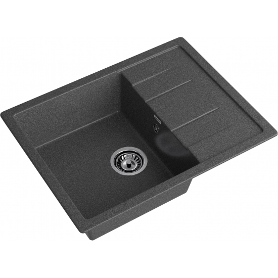 Мойка для кухни GRANFEST Quadro 650L чаша+крыло 650х500 мм, графит