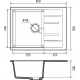 Мойка для кухни GRANFEST Quadro 650L чаша+крыло 650х500 мм, графит