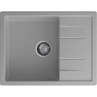 Мойка для кухни GRANFEST Quadro 650L чаша+крыло 650х500 мм, серый