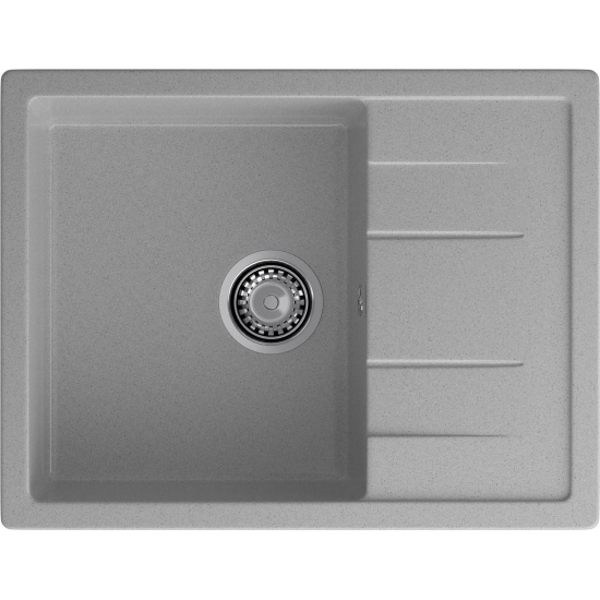 Мойка для кухни GRANFEST Quadro 650L чаша+крыло 650х500 мм, серый